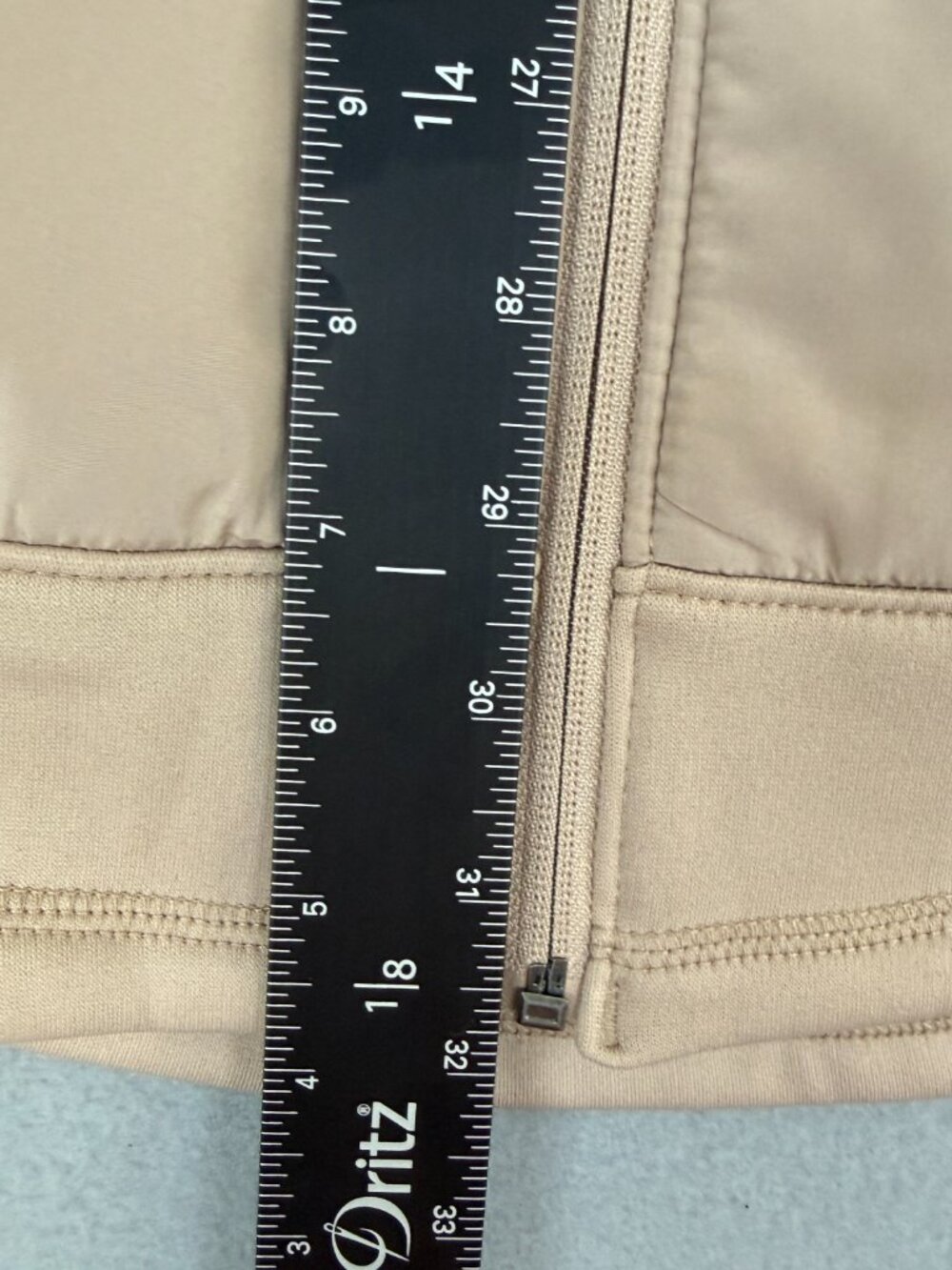 Tek Gear Women’s Zip Up Long Jacket Size M Beige Quilted Hooded Thumb Hole - Picture 12 of 14